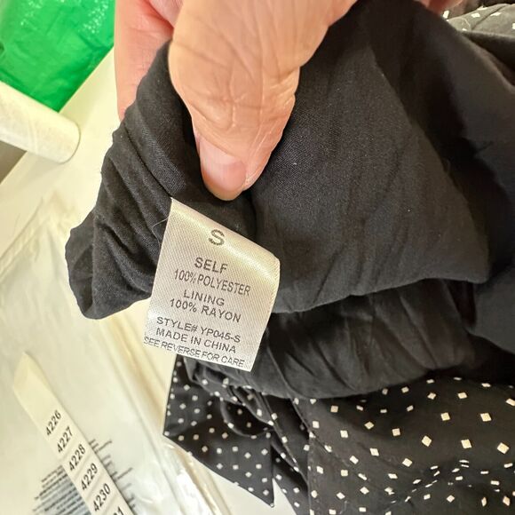 Audrey Halterneck Black White Polka Dot Open Tie Back Pleat Wide Leg Jumpsuit S - Picture 11 of 16